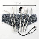 6Pcs/Set Portable Stainless Steel Dinnerware Set 304 Cutlery Flatware Table C7P6