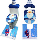3PCS Set Fancy Snowman Toilet Seat Cover and Rug Bathroom Set Christmas Decor