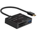 USB 3.0 Type -C Combo Hub Adapter for Micro SD/XQD Card Reader  Black