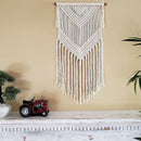 Boho Macrame Woven Wall Hanging Beige 16 X 36 Inch Modern Bohemian Tapestry
