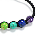 7 Chakra Healing Balance Braided Beaded Bracelet Yoga Lava Reiki Prayer StoB TE