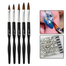 5Pcs/Set Nail Brush Acrylic Nail Art UV Gel Painting Brush DIY Drawing O1Q5