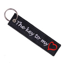 Embroidery Motorcycle Key Tag The Key to My Heart Key Chain Gift New E0R1 N B0B0