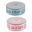 2 Rolls Boy Girl Baby Shower Satin Ribbon Decoration DIY Gift Wrapping Belt