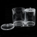 Acrylic Cotton Ball Holder Makeup Pads Organizer Box Round Container Case