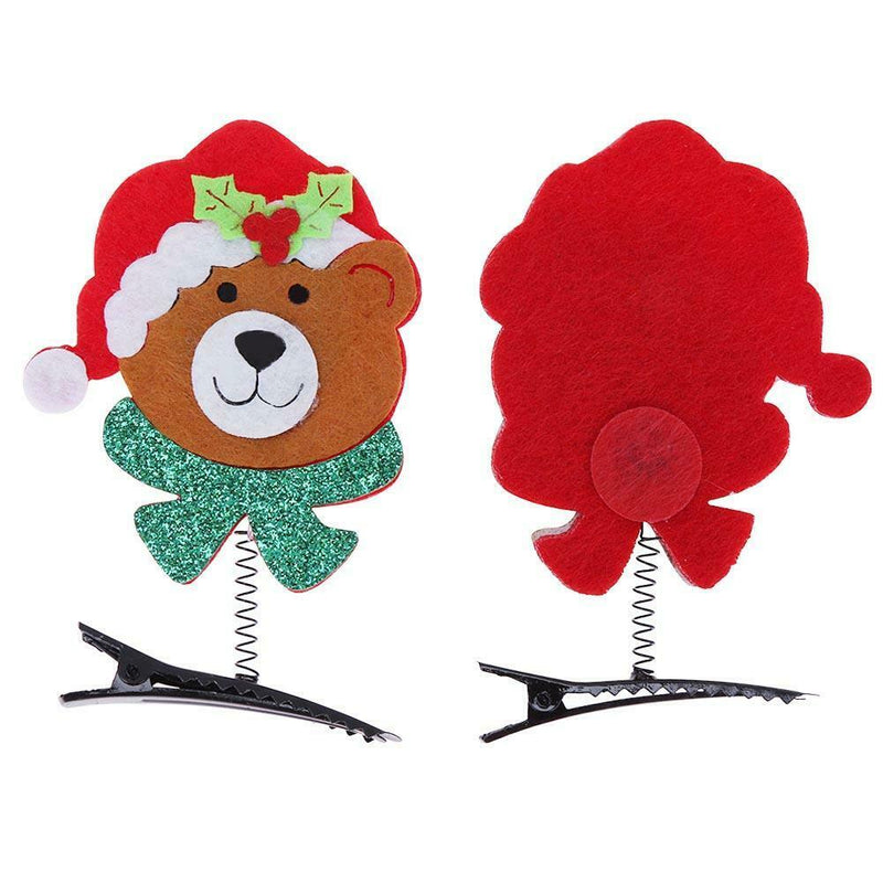 2pcs Adults Cute Christmas Hair Clips Hairpins Party Headwear (Small Bear)