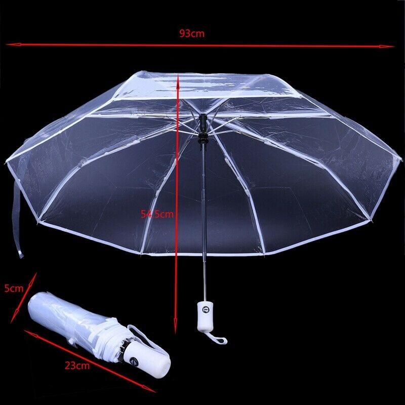 Transparent Umbrella Automatic Umbrella Rain Women Men Sun Rain Auto Umbrel F5I8