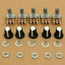 5Pc 10K OHM Terminal Linear Taper Rotary 15mm Resistor Potentiometer + Knobs Kit