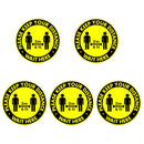 Set 5 Social Distancing Safety Floor Decals Stickers Notice Caution Shop B
