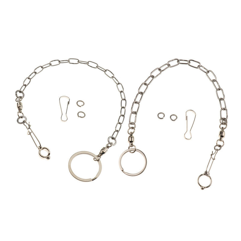 2 Pcs Pet Bird Leash Parrot Foot Chain Stainless