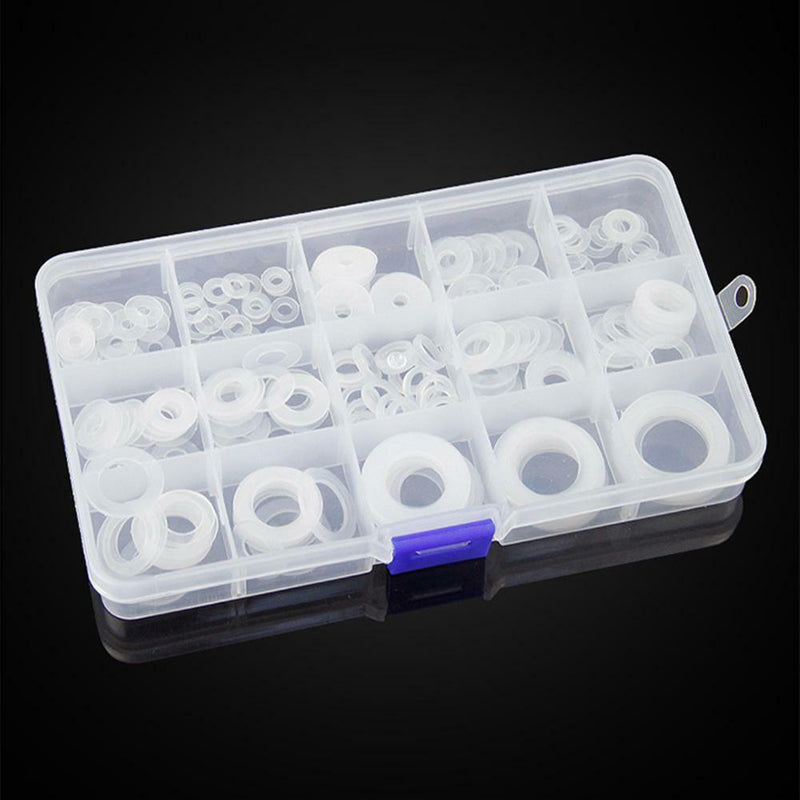 250pcs/set Soft Flat Nylon Washers Insulation Plumbing Leak-proof Gaskets Kit