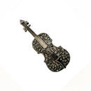 Hot Novelty Unisex Personality Punk Rhinestone Violin Brooch Pin Accessories