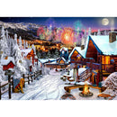5D DIY Full Round Drill Diamond Painting Winter Fireworks Cross Stitch Kit