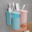 Blue Magnetic Bathroom Set Suction Cup Toothbrush Holder with Wash Cup HangiL2B6