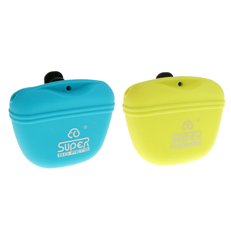 2Pcs Pet Dog Activity Treat Pouch Snack Bag Puppy Training Walking Silicone Bag
