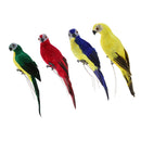 4x True to Nature Parrot Desktop Ornament Artificial Feathered Birds 35cm