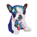 Dog Sequin Applique embroidered patch fabric clothes applique decoration craf Gw