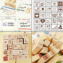 25Pcs Love Diary Decorated Wood Stamps Set Stampers School Supply Stationery Hot