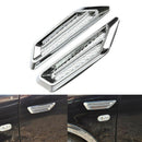 2Pcs Plastic Chrome Car SUV Air Flow Fender Side Vent Decor Stickers Accessory