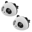 2 Pcs Black White Panda Shaped Car Air Freshener Perfume w Two Clips