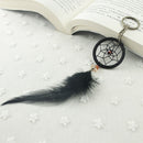 Key Ring Keychain Black Dream Catcher Handmade Handcraft Feather Natural