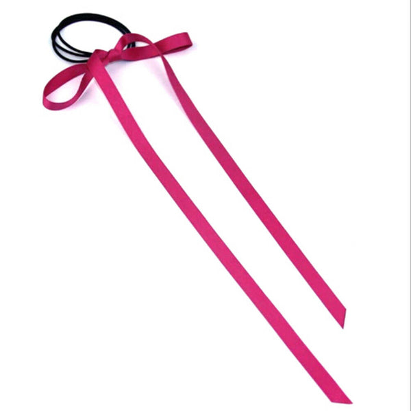 2Pcs Women Girls Hair Bow Silk ribbon Long streamers hair Rope Beach hair rin ME