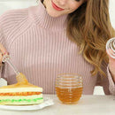 Clear Honey Jar with Dipper and Lid Glass Beehive Honey Pot for Home Kitchen