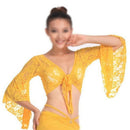 Sexy Belly Dance Dancing Lace Blouse Top Bra Dancewear Costumes Yellow