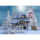 Diamond Painting Giant Snowman Next House Full Round Wall Picture 40x30cm