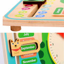 Wooden Calendar Clock Educational Weather Season Toys Learning For Kids R0I7