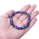 Natural 8mm Lapis Lazuli Beads Bracelets Unisex Elastic Bangle Jewelry Gif FT
