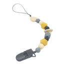 Baby Pacifier Clip Chain Silicone And Wood Pacifier Clip Wooden Bead Dummy  E8M4