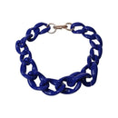 big plastic Chain Necklace Fashion jewelry Deep Sapphire blue J5K8