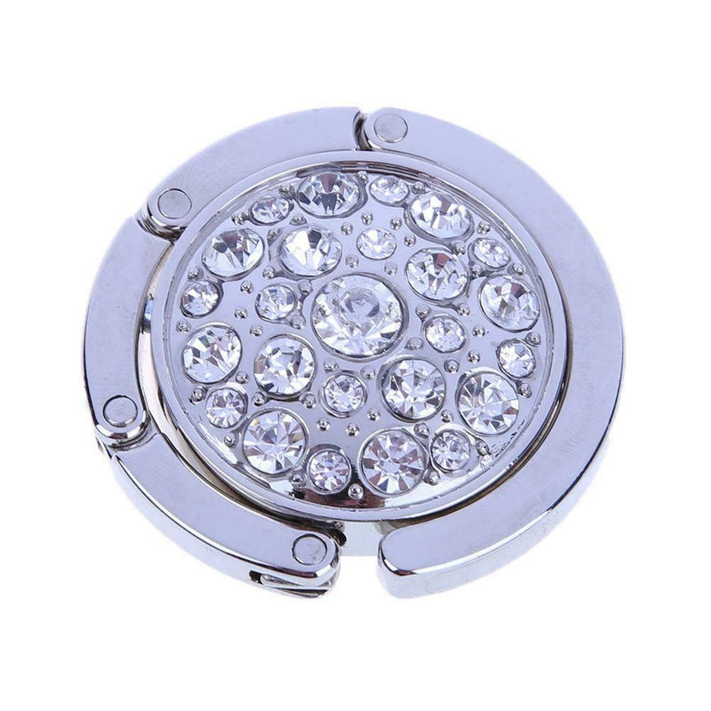 Portable Alloy Rhinestone Foldable Purse Bag Hanger Handbag Hook Table