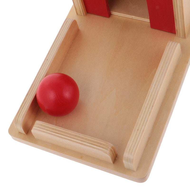 Montessori Sensorial Material Object Permanence Box With Tray And Ball Matching