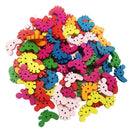 100Pcs Mixed Colors 2 Holes Foot Shaped Sewing Wooden Button Clothing Repair