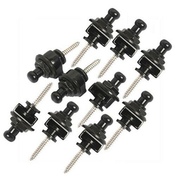 10pcs Guitar Bass Strap Locks Black Schaller-style Straplocks Replacement R