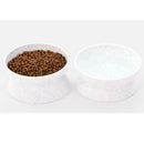 Plastic Cat Pet Dish Bowl Ergonomic Diner Food / Water White 2 Sides Bowls