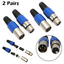 2/5/10Pairs XLR 3Pin Female MIC Jack Plug Audio Microphone Cable Connector