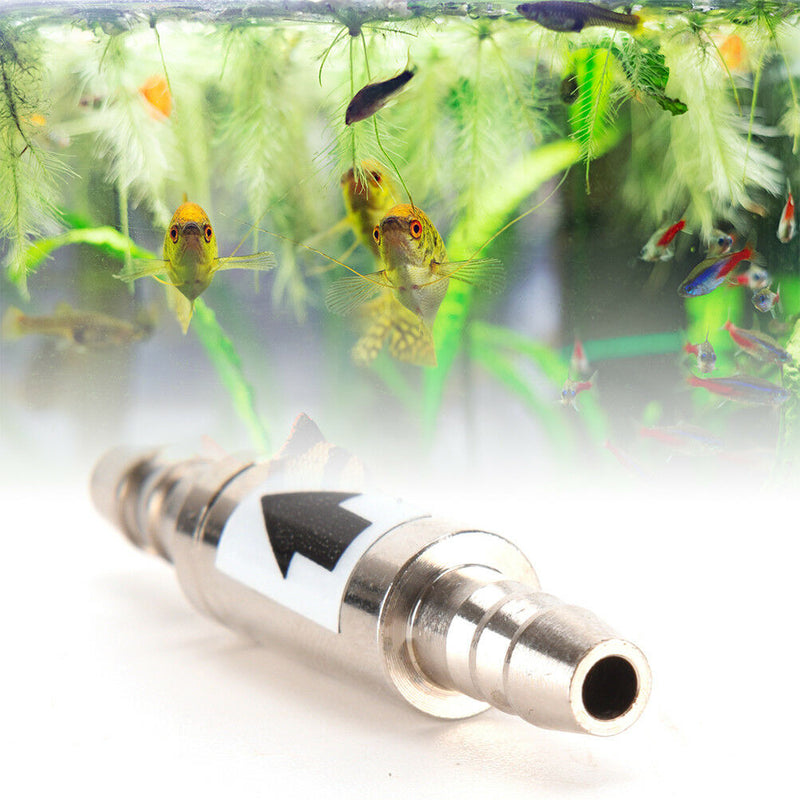 Stainless steel check valve for aquarium Co2 4/6mm tubing regulator diffuser WY