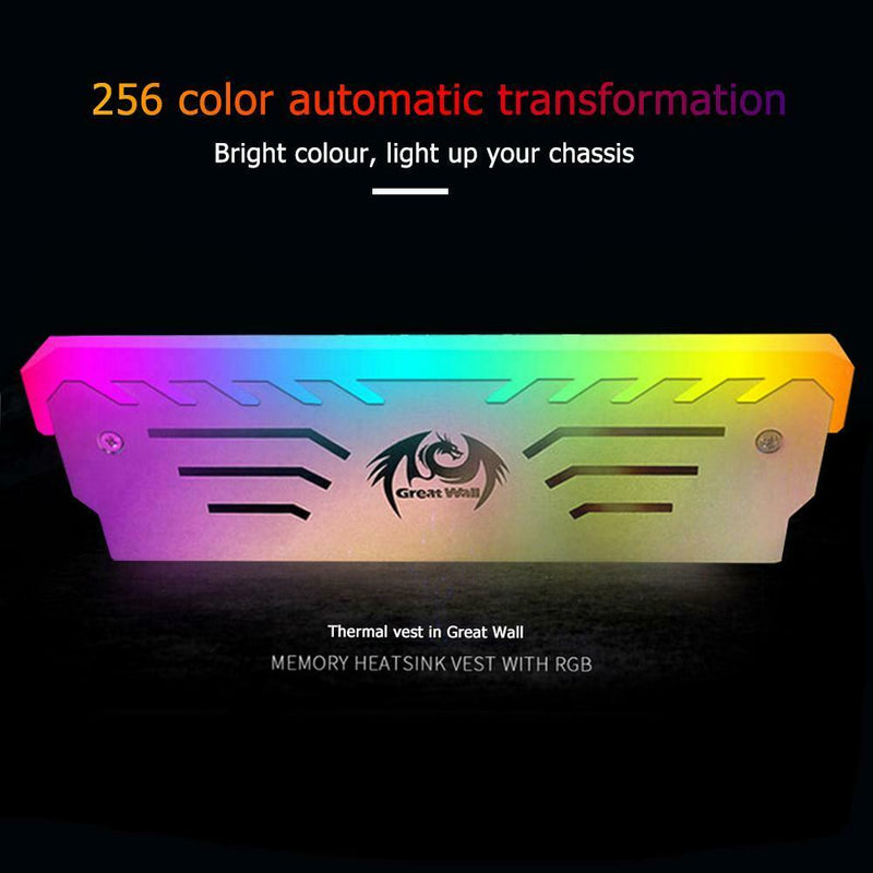 3 Pin RGB 256 Colors Auto Change Memory Heat Sink Cooler RAM Cooling Vest