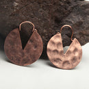 Simple Geometric Drop Earrings Retro Round Dangles Hoops Women Unique Boho