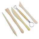 5Pcs Wooden Pottery Clay Sculpture Carving Tool Set