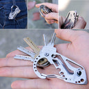 Stainless Multi Function Keychain KeyHolder Wrench Quickdraw Carabiner Guard MO