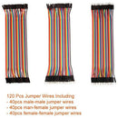 4 Pieces Breadboards Kit with 120 Pieces Jumper Wires for Arduino Proto Shi