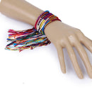 9pcs Hand-Crafted Colorful Thread Friendship Bracelets for Craft DIY Supplies