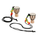 2 Pcs Djembe Pendant African Drum Jewelry Necklace for Children Gift A
