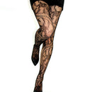 Women's Black Lace Fishnet Hollow Patterned Pantyhose Tights Stocking Linge ME