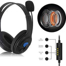 USB Over-ear Gaming Headphone with Microphone Computer Wired Headset Black A