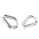 2x 10mm Stainless Steel Marine Wire Rope Eyelet Thimble Hard Eye Protection